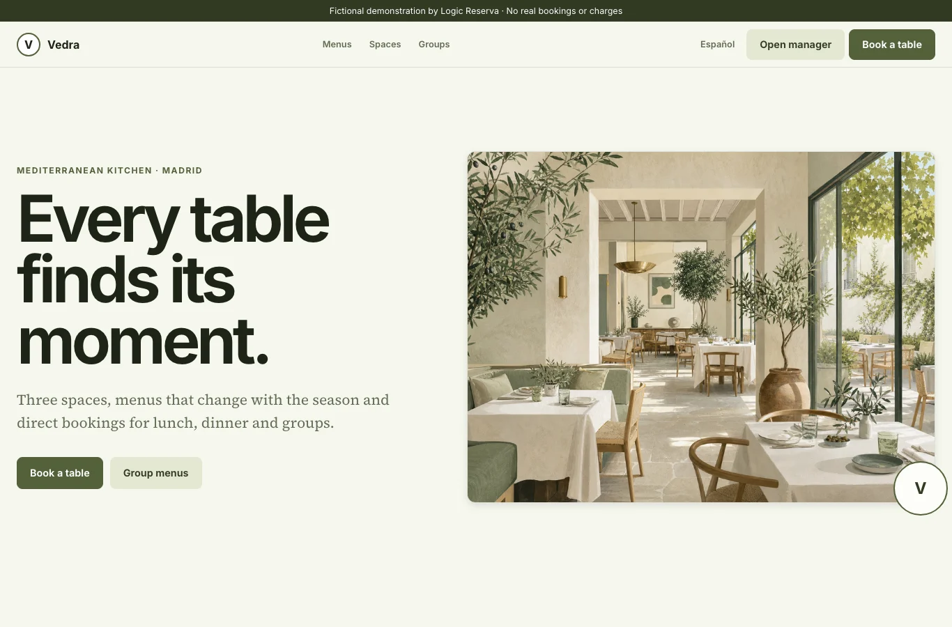 Vedra · Mediterranean restaurant