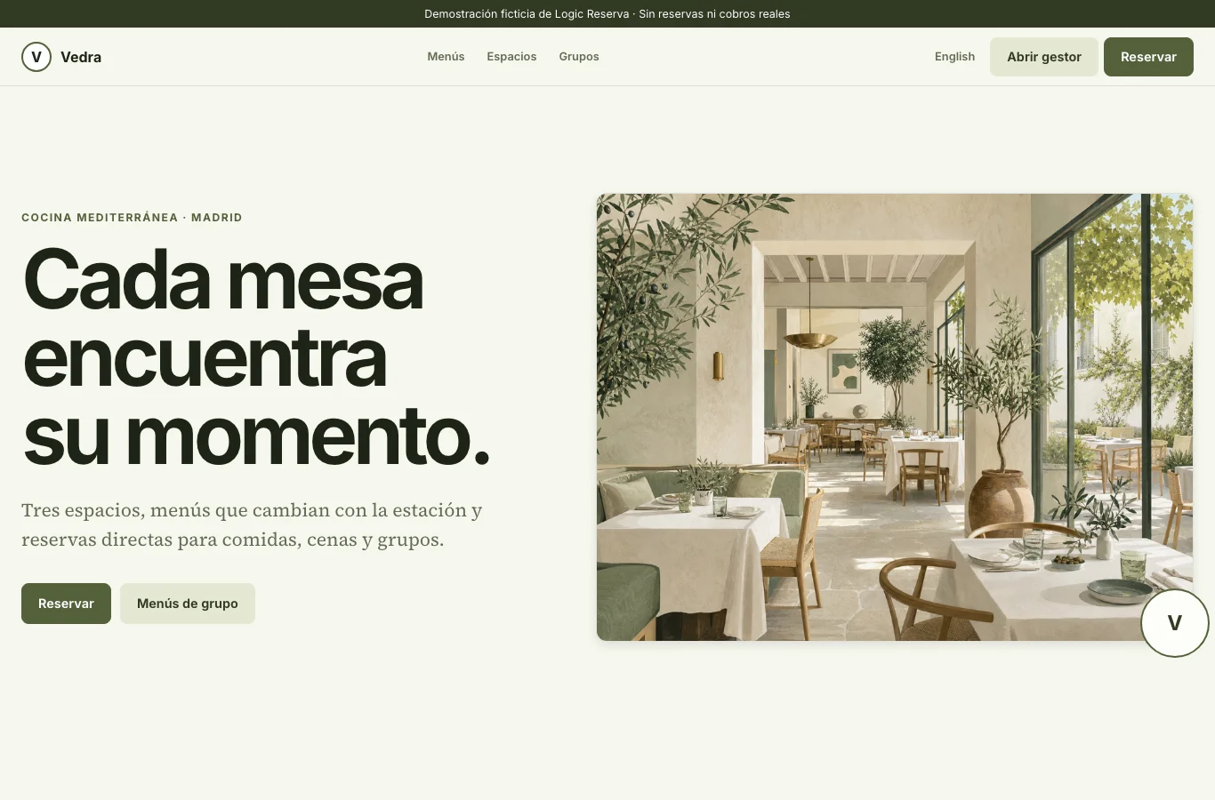 Vedra · Restaurante mediterráneo